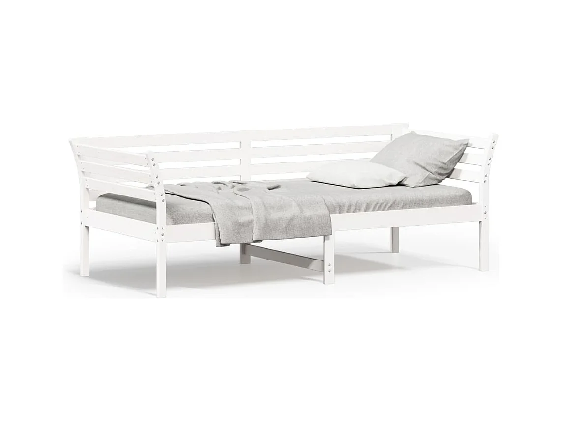 Sofá cama madera maciza de pino blanco 90x200 cm