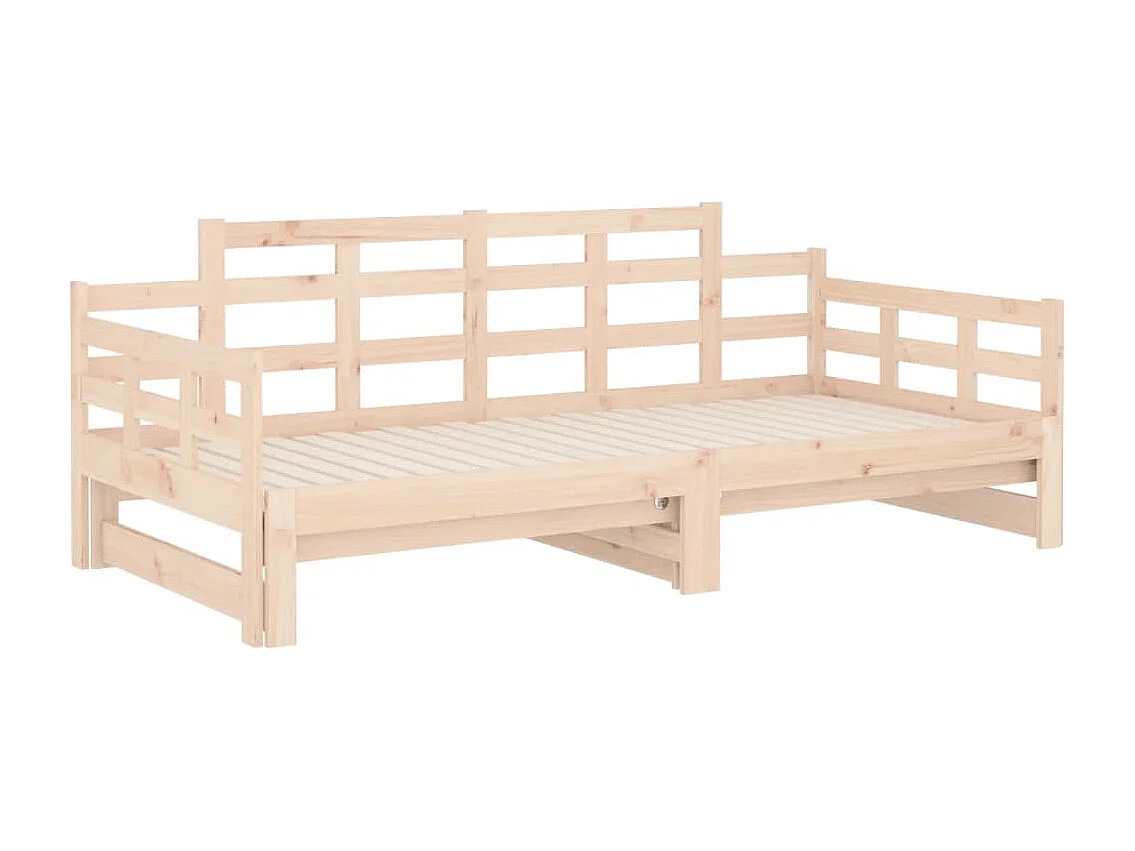 Lit coulissant Bois de pin solide 2x(80x200) cm