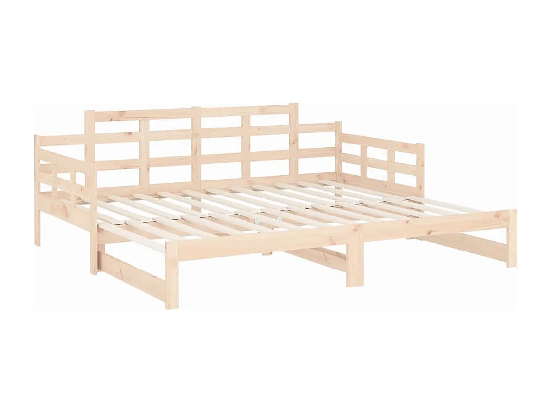 Lit coulissant Bois de pin solide 2x(80x200) cm