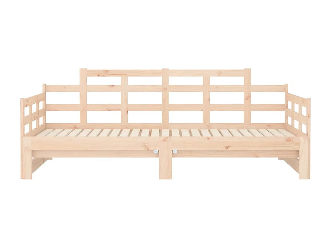 Estrutura sofá-cama de puxar 2x(80x200) cm pinho maciço
