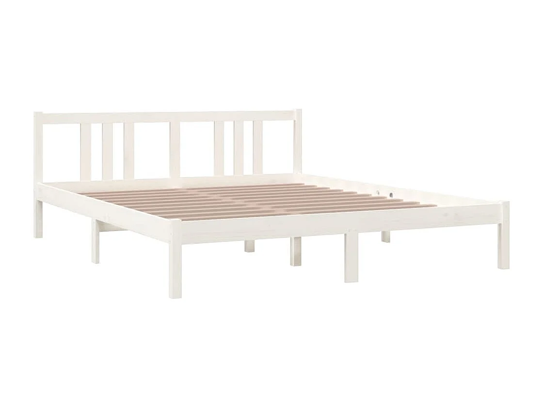 Estrutura de cama 160x200 cm madeira maciça branco