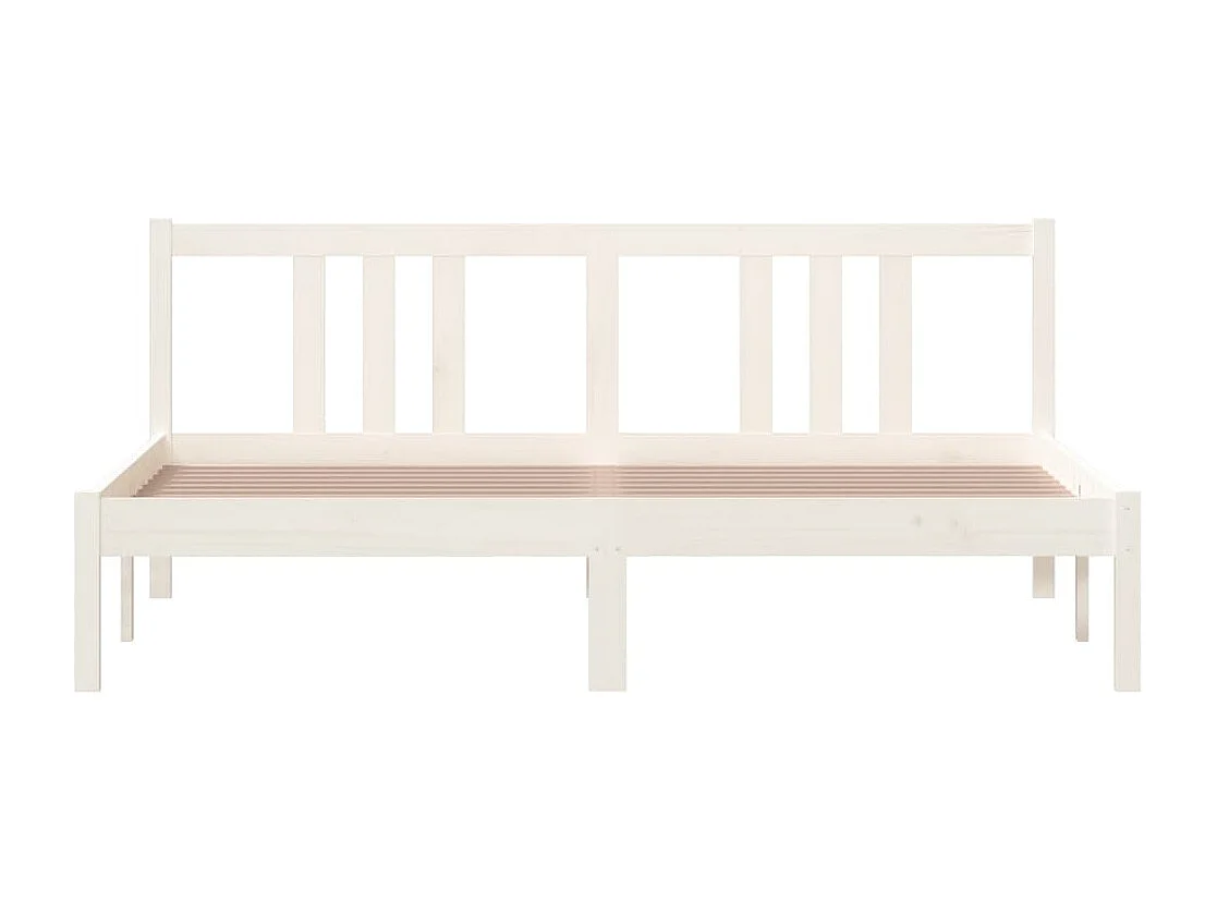 Estrutura de cama 160x200 cm madeira maciça branco