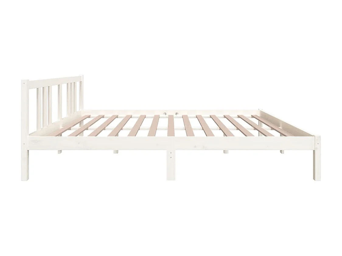 Estrutura de cama 160x200 cm madeira maciça branco