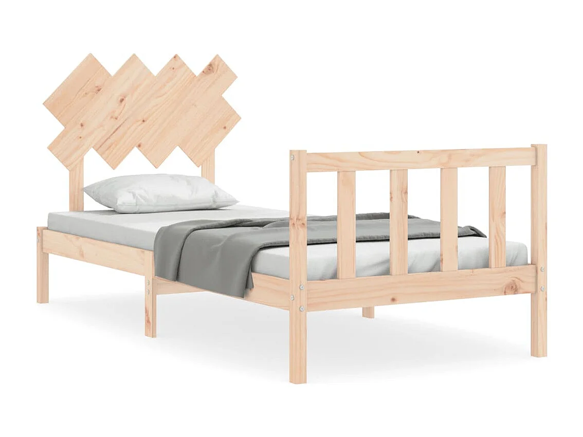 Estructura de cama con cabecero madera maciza