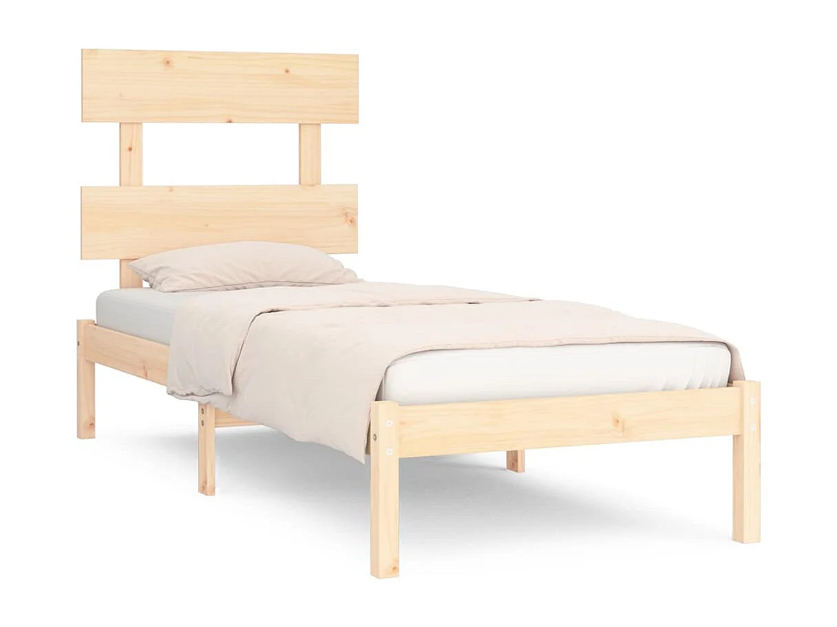 Cadre de lit Bois massif 75x190 cm Petit simple