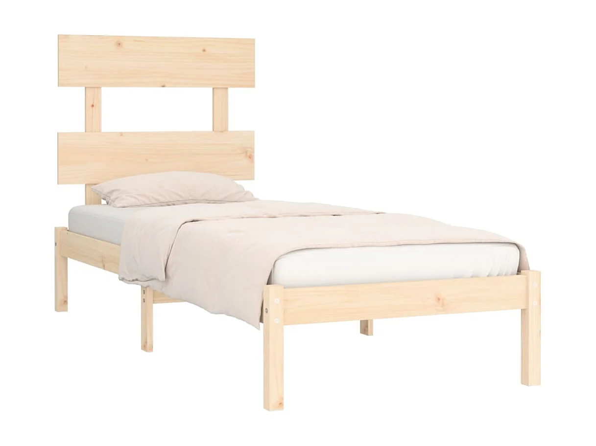 Cadre de lit Bois massif 75x190 cm Petit simple
