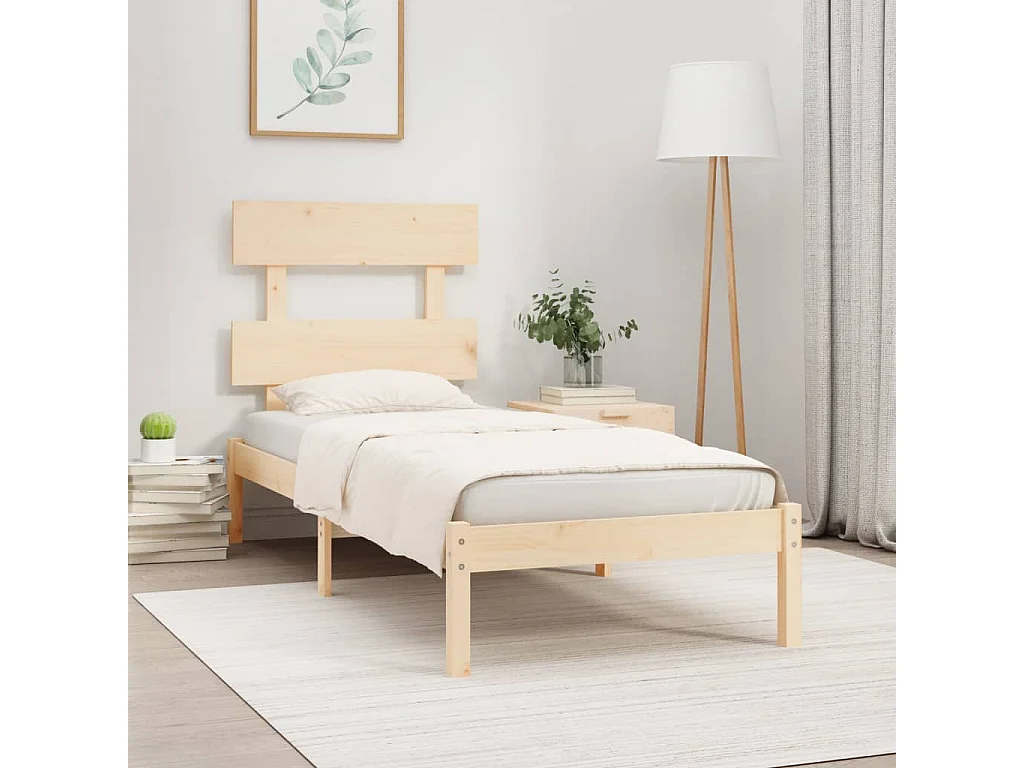 Estrutura de cama pequena solteiro 75x190 cm madeira maciça