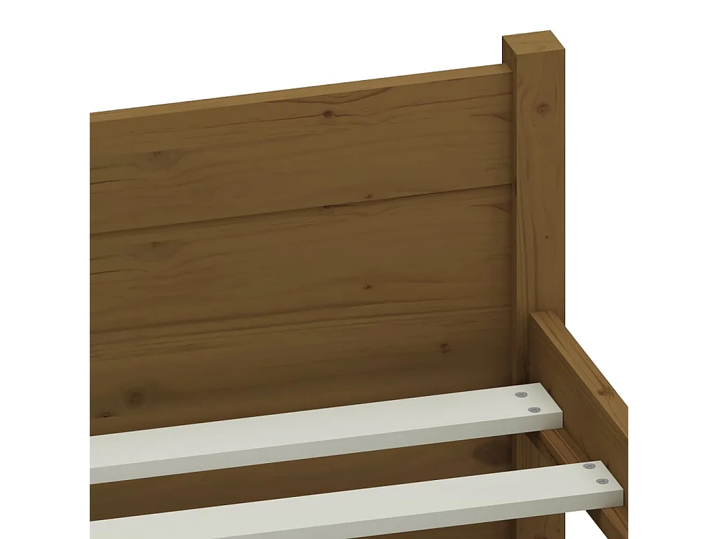 Estrutura de cama 200x200 cm madeira maciça castanho mel