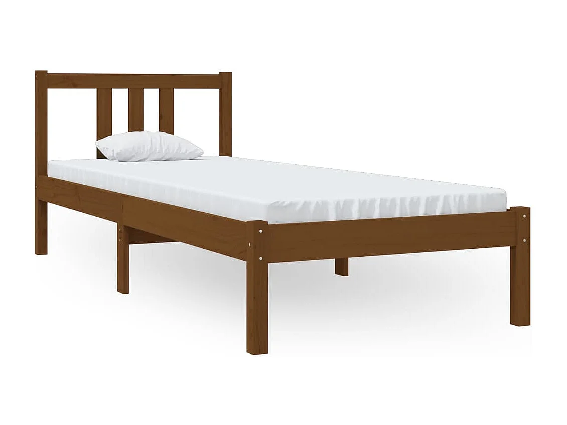 Estructura de cama madera maciza marrón miel 75x190 cm