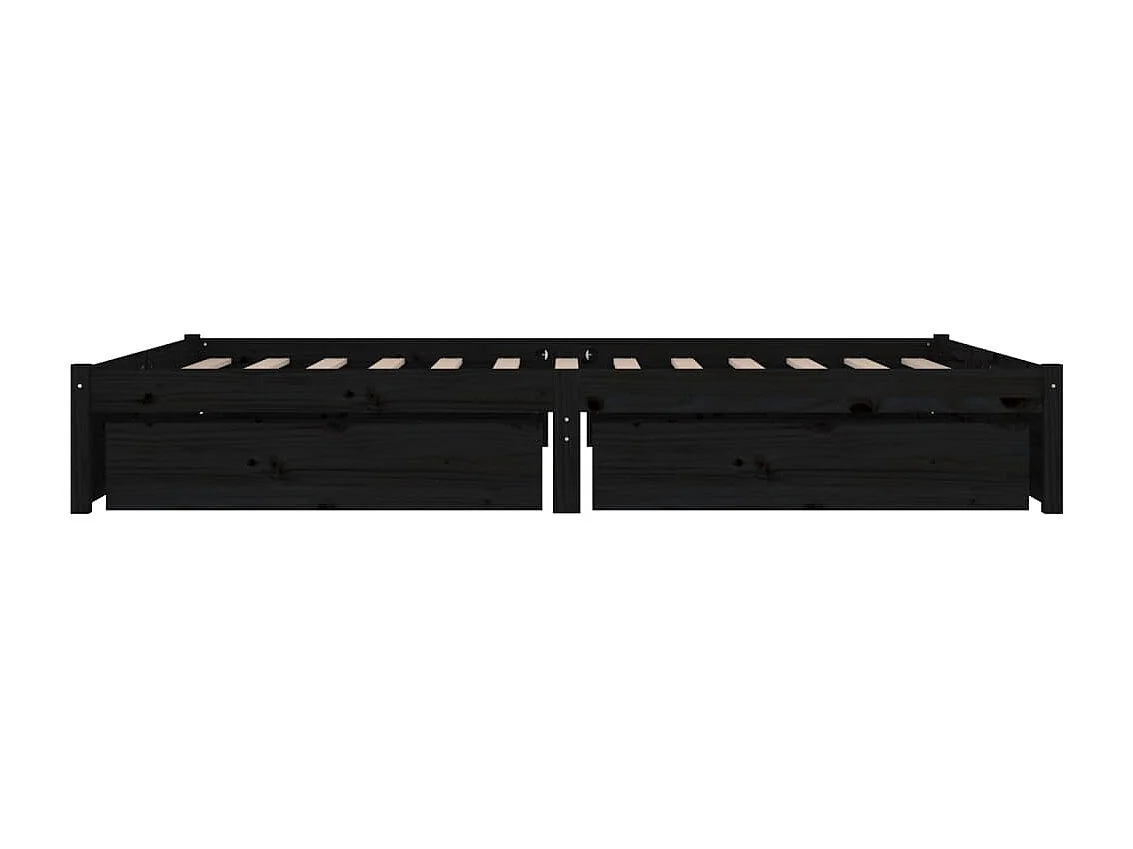 Estrutura de cama c/ gavetas 140x190 cm preto