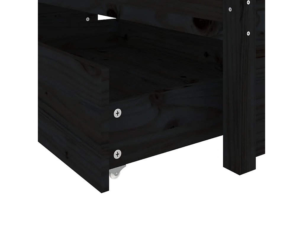 Estrutura de cama c/ gavetas 140x190 cm preto