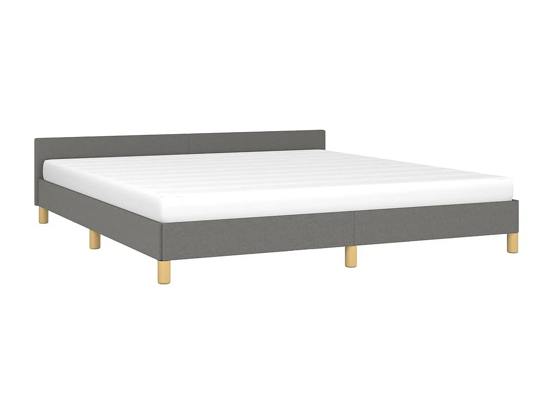 Estrutura de cama 180x200 cm tecido cinzento-escuro