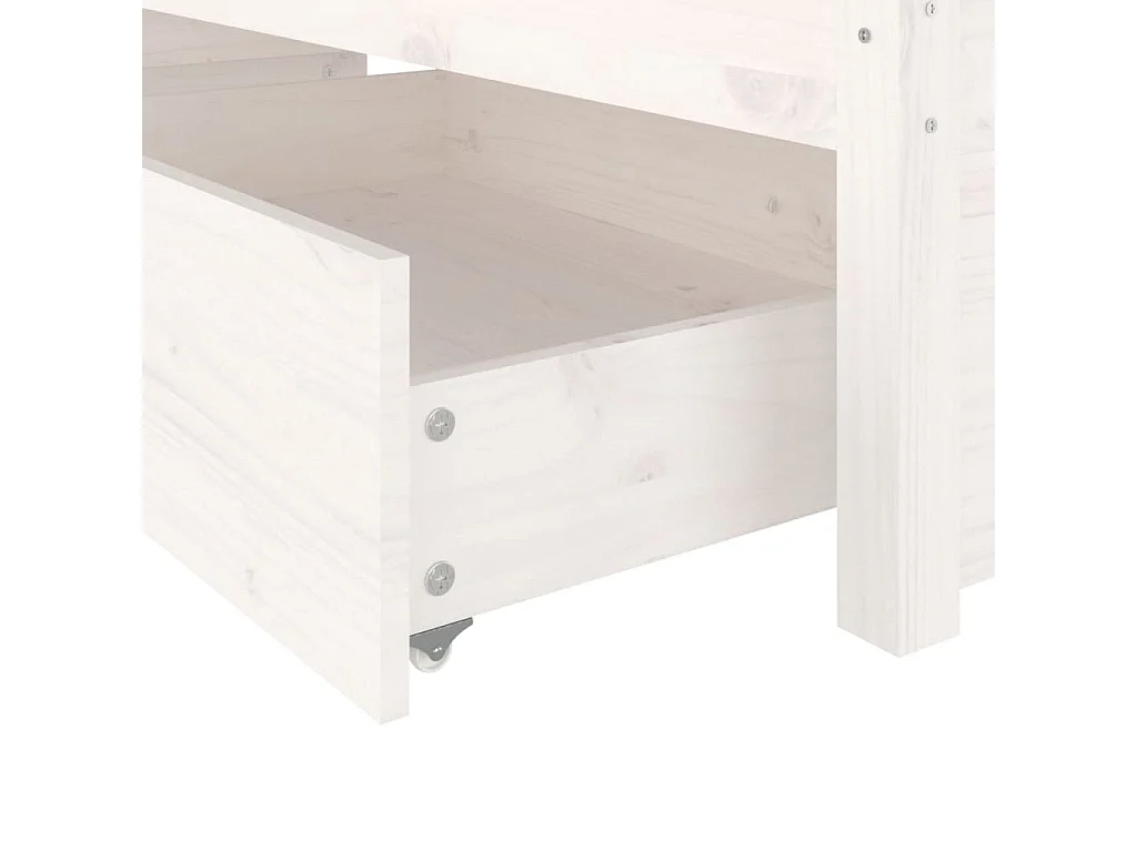 Estrutura cama c/ gavetas 180x200 cm tam. 6FT Super King branco