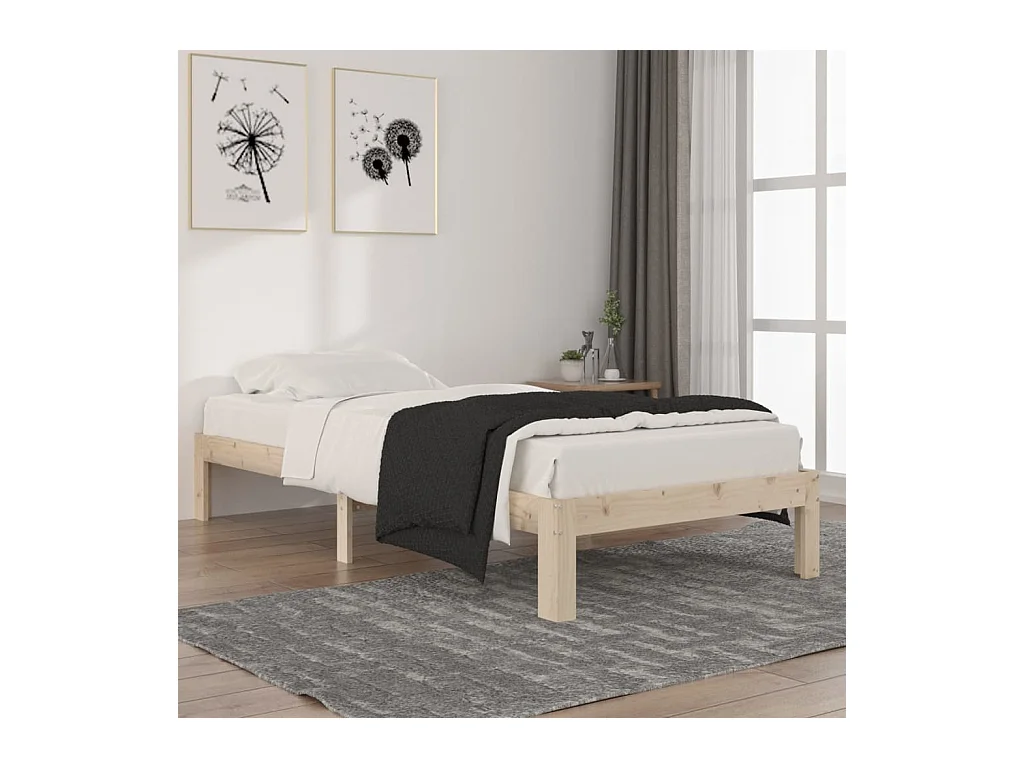 Cadre de lit Bois de pin massif 90x200 cm