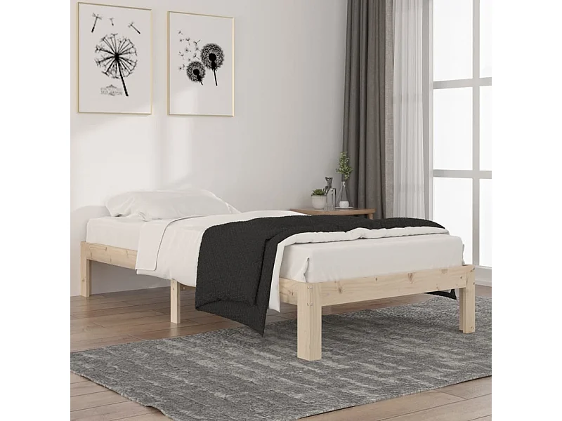 Cadre de lit Bois de pin massif 90x200 cm