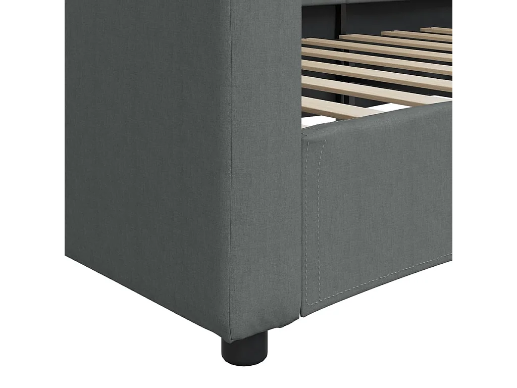 Lit de repos gris foncé 100x200 cm tissu