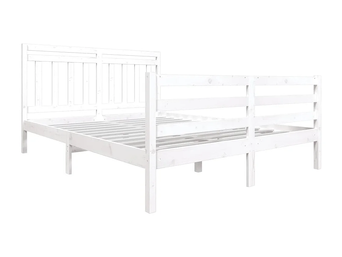 Estrutura de cama 160x200 cm madeira maciça branco
