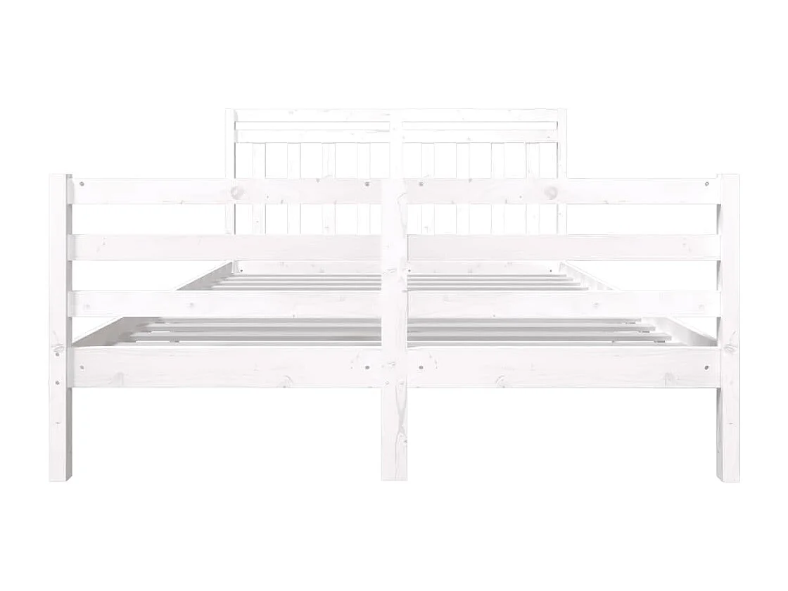 Estrutura de cama 160x200 cm madeira maciça branco