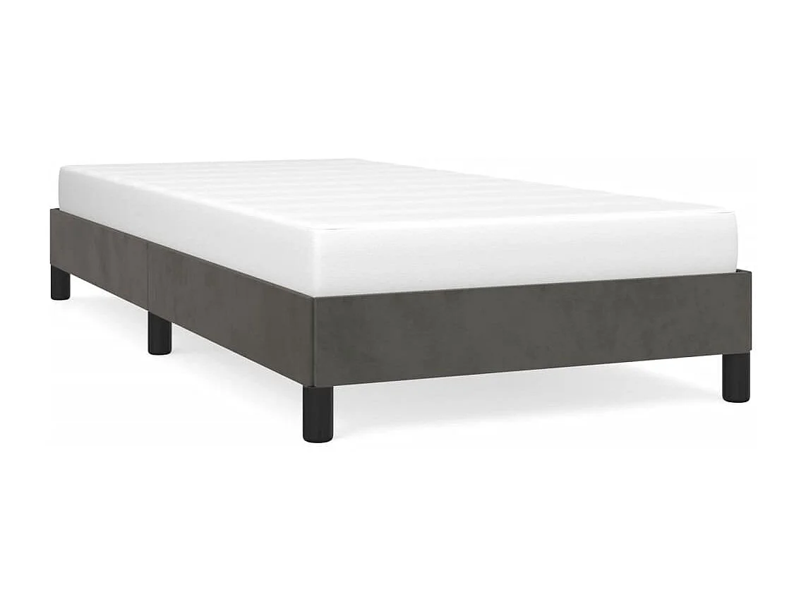 Estructura de cama de terciopelo gris oscuro 90x190 cm