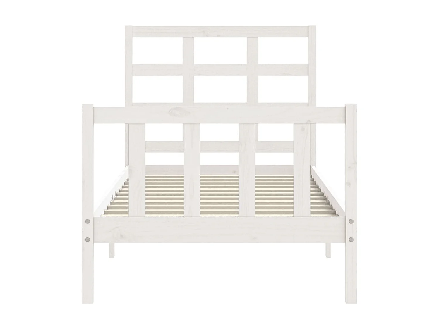 Estrutura de cama com cabeceira 100x200cm madeira maciça branco