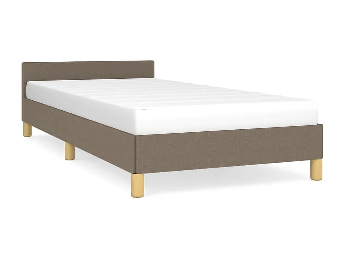 Estructura de cama con cabecero de tela gris taupe 80x200 cm