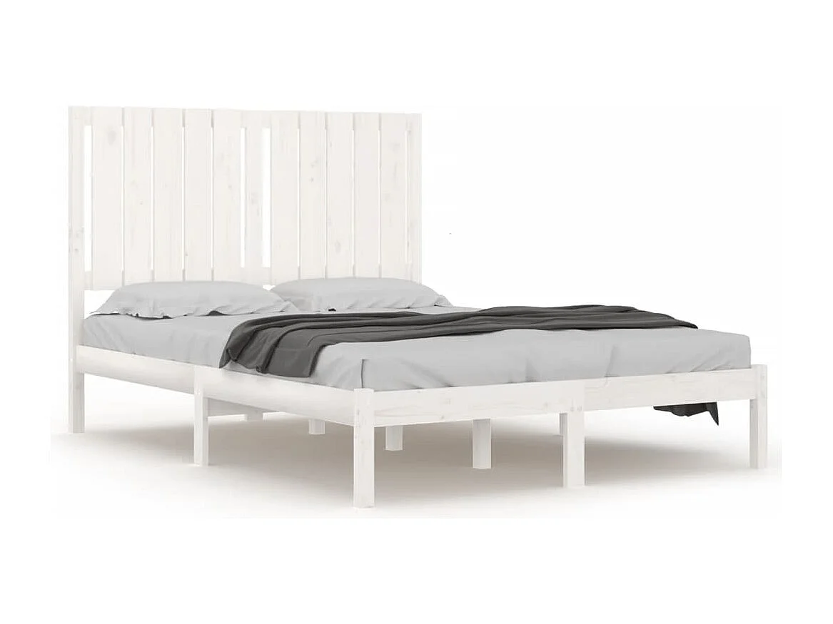 Estructura de cama madera maciza de pino blanco 120x200 cm