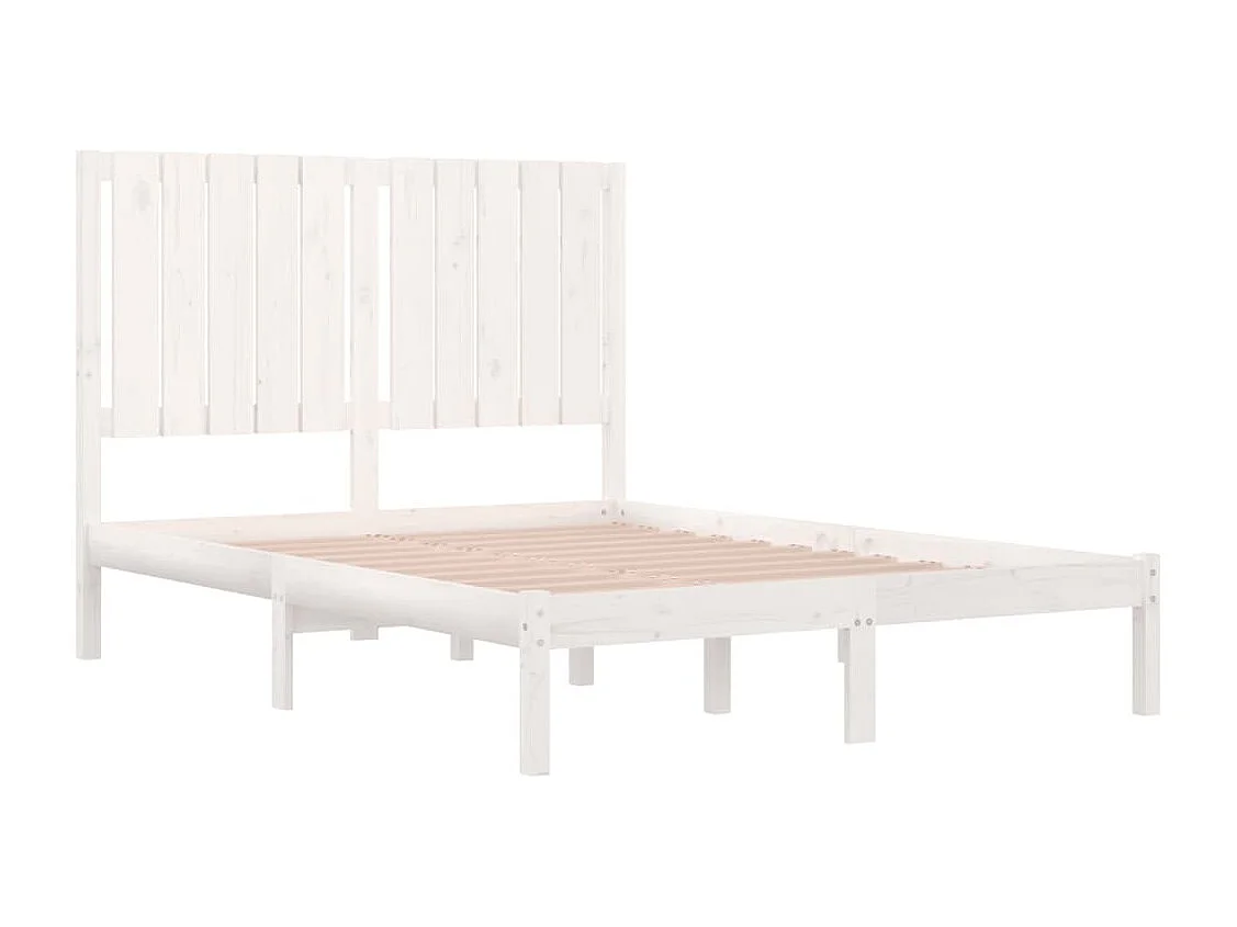Estructura de cama madera maciza de pino blanco 120x200 cm