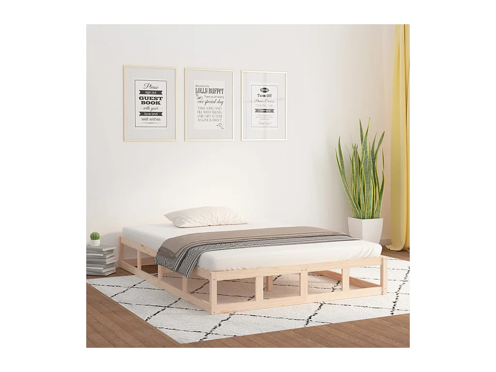 Bedframe massief hout 140x190 cm