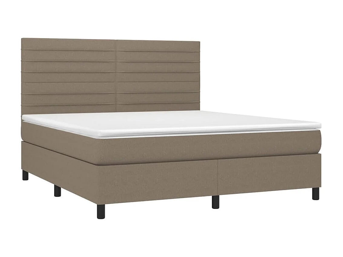 Lit à sommier tapissier avec matelas Taupe 180x200 cm Tissu