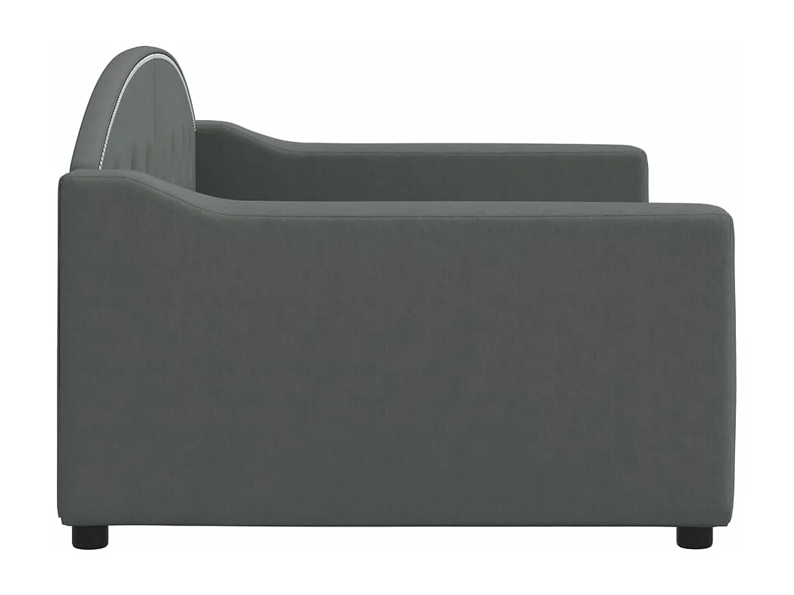 Lit de repos gris foncé 90x190 cm tissu