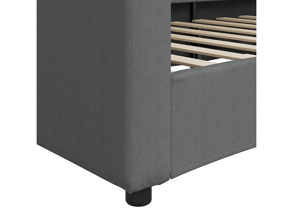 Lit de repos gris foncé 90x190 cm tissu