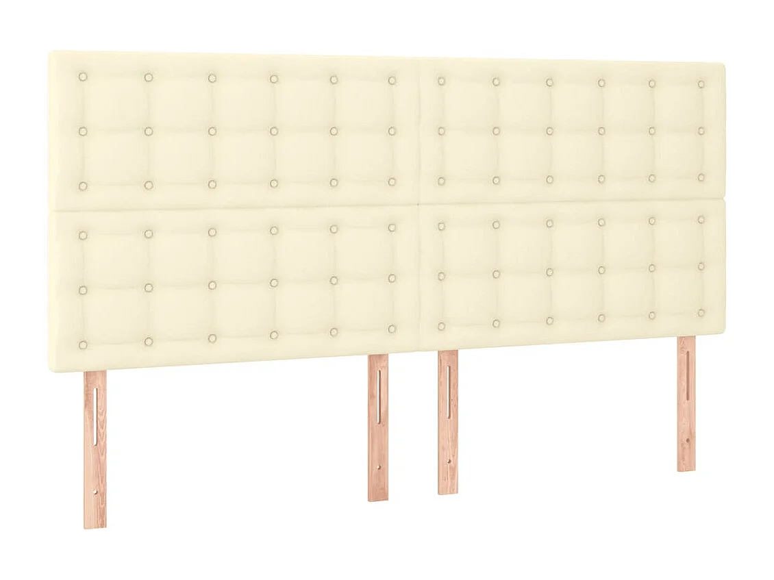 Lit à sommier tapissier avec matelas Crème 180x200cm Similicuir