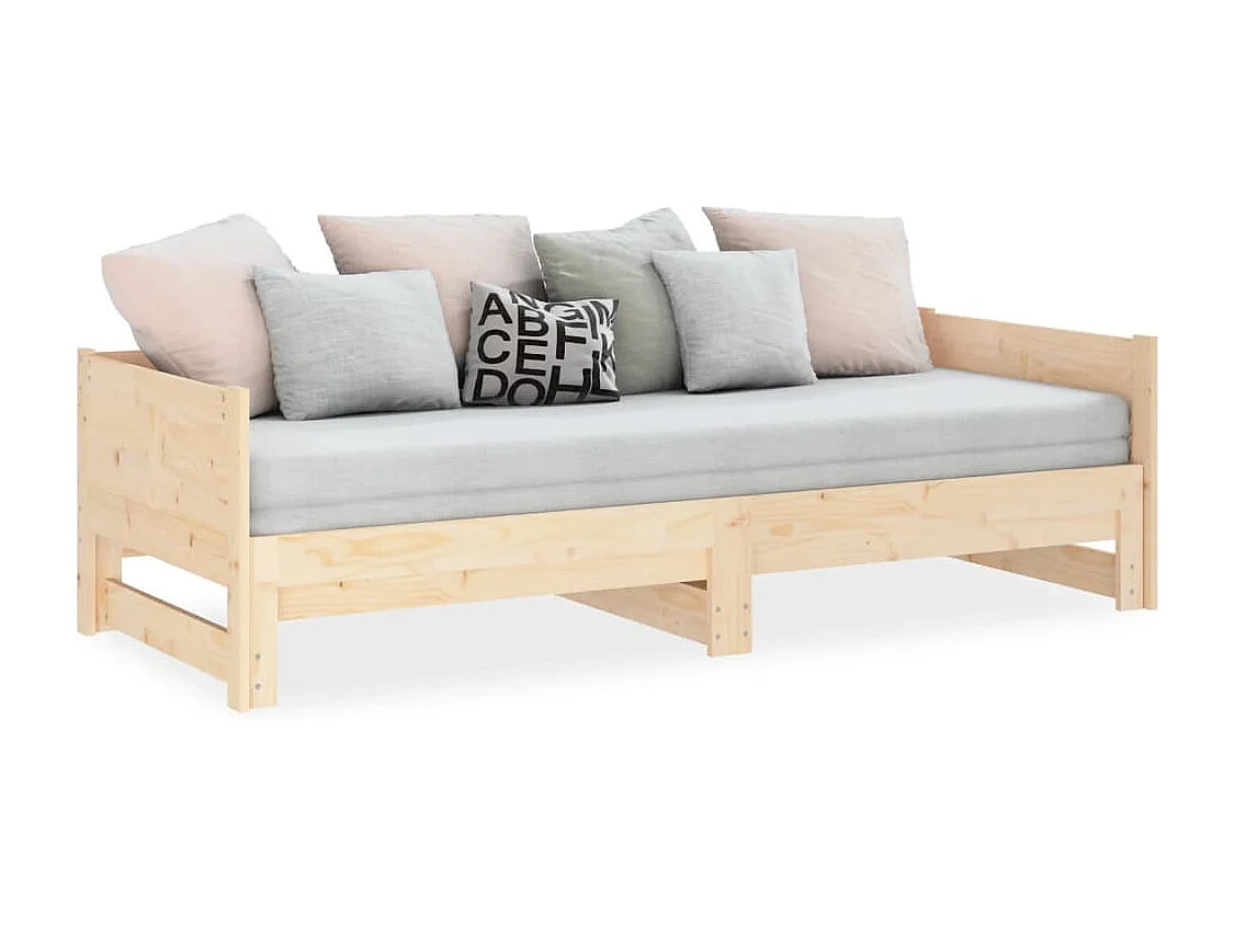 Lit coulissant Bois de pin solide 2x(80x200) cm