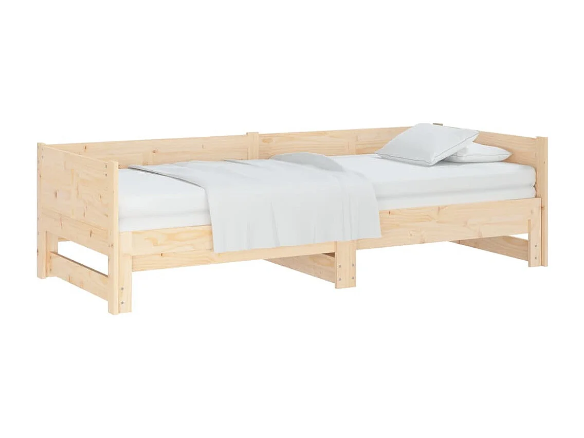Lit coulissant Bois de pin solide 2x(80x200) cm