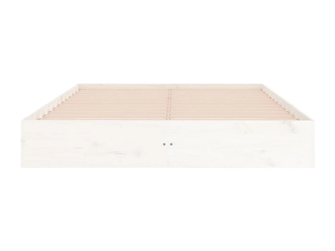 Estrutura de cama 140x200 cm madeira maciça branco