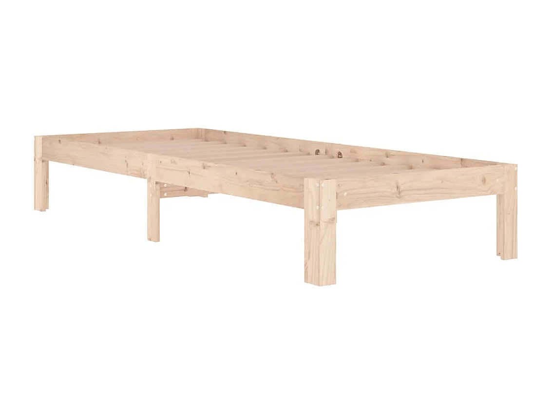 Cadre de lit Bois massif 75x190 cm Petit simple