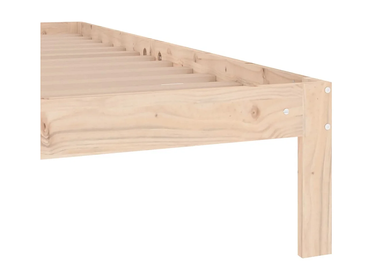 Estructura de cama madera maciza individual 75x190 cm