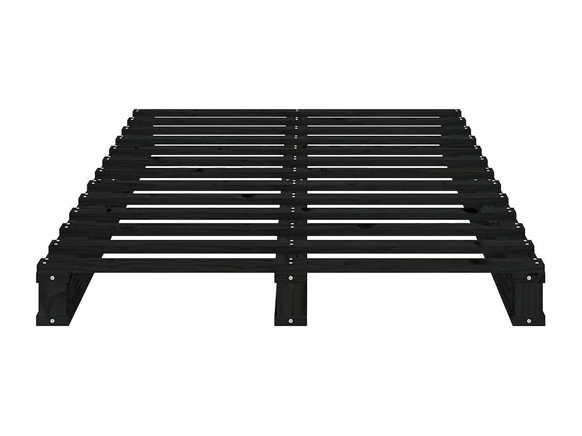 Estructura de cama madera maciza pino negro 75x190 cm
