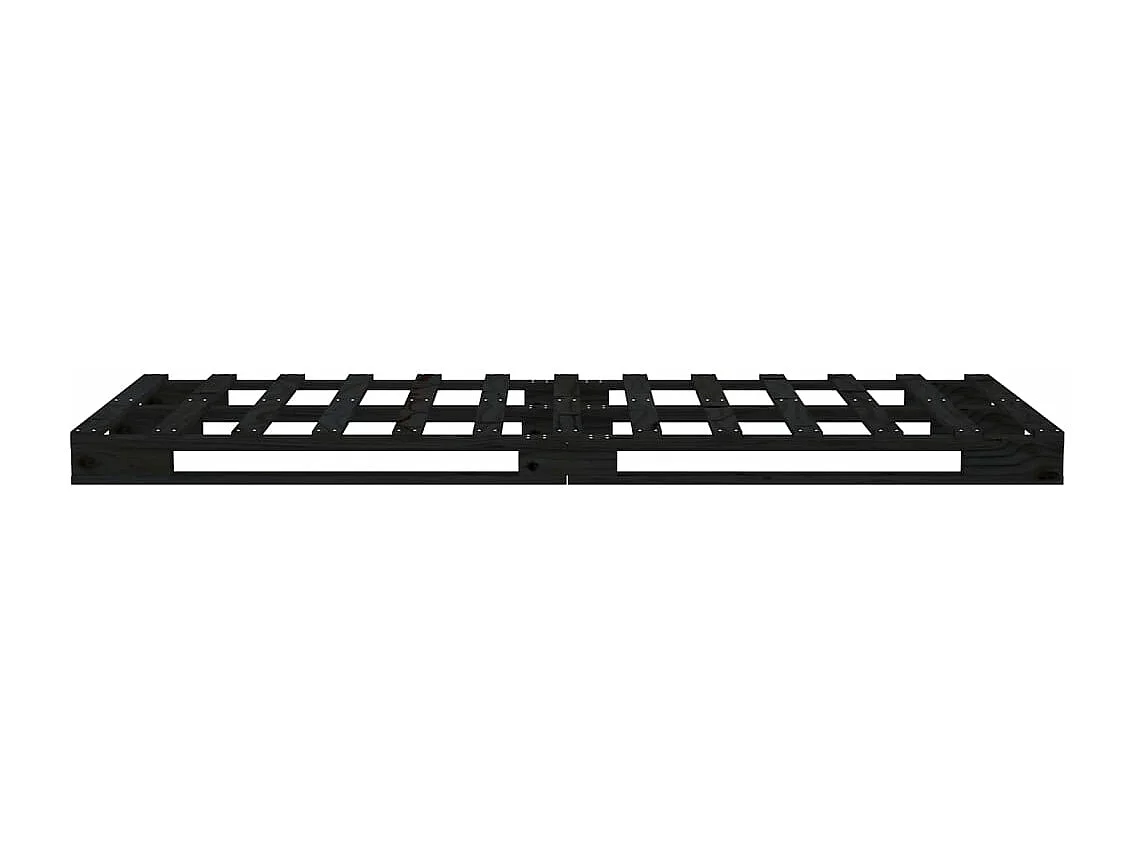 Estructura de cama madera maciza pino negro 75x190 cm