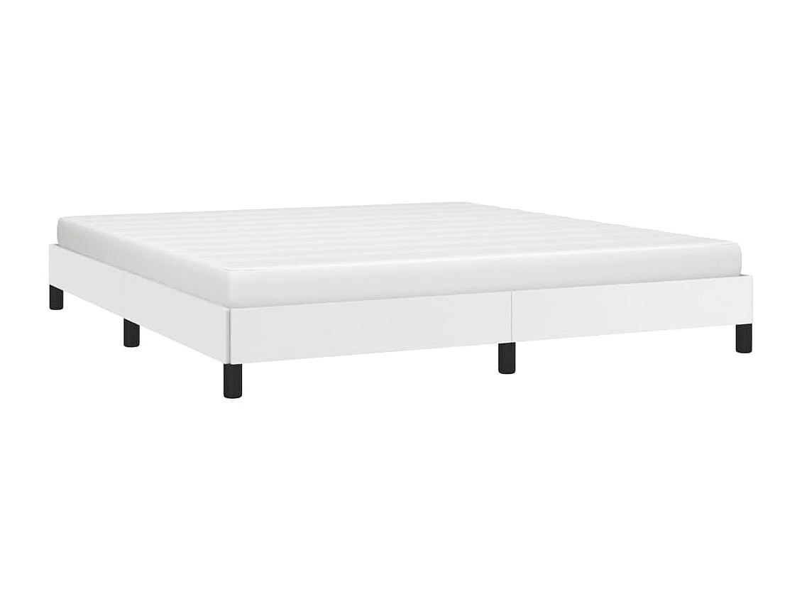 Estructura de cama de cuero sintético blanco 180x200 cm