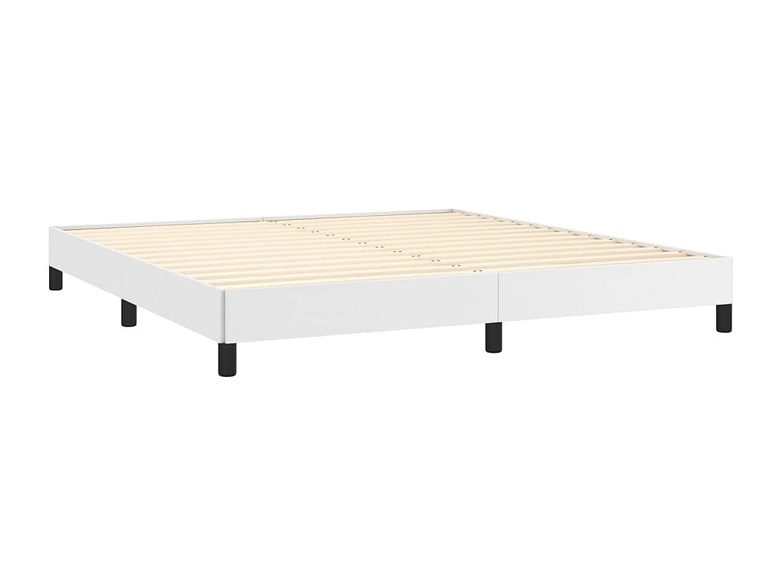 Estructura de cama de cuero sintético blanco 180x200 cm