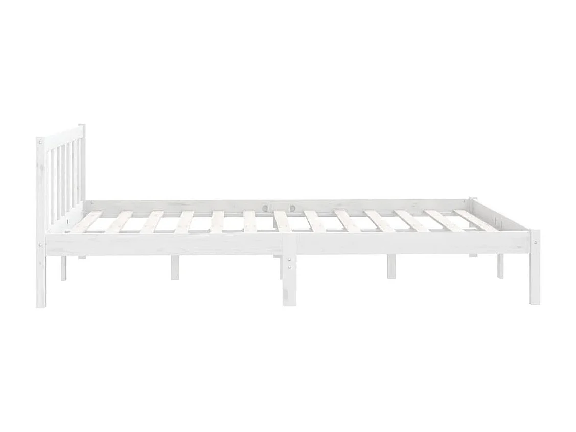 Estrutura de cama em pinho maciço 160x200 cm branco