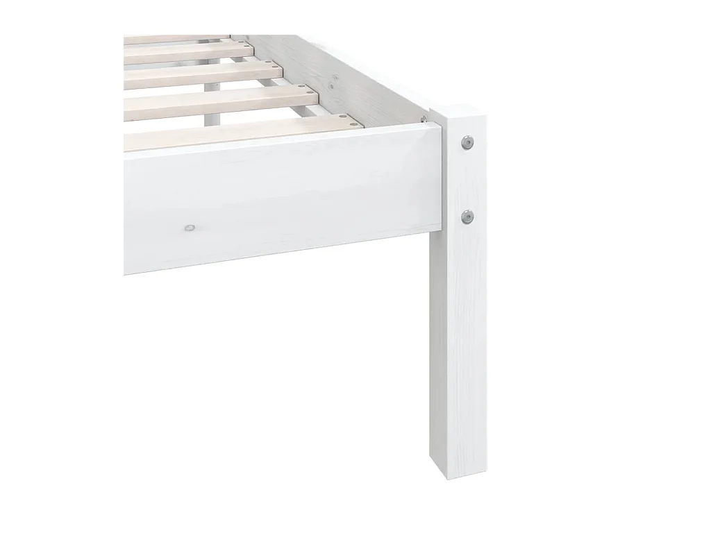 Estrutura de cama em pinho maciço 160x200 cm branco