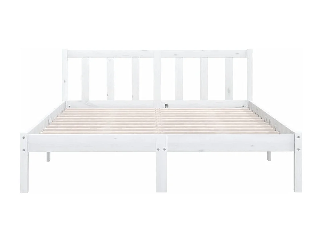 Estrutura de cama em pinho maciço 160x200 cm branco