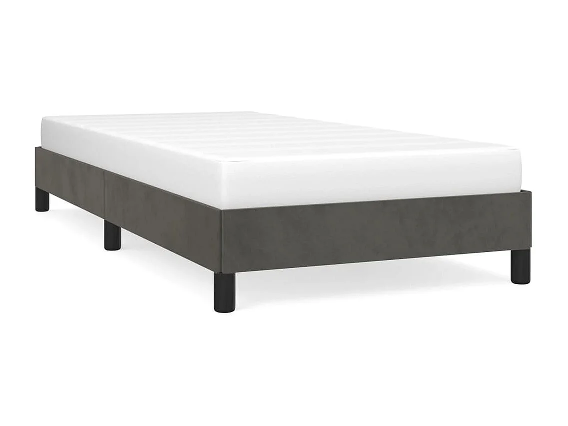 Estrutura de cama 100x200 cm veludo cinzento-escuro