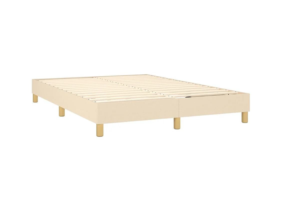 Lit à sommier tapissier avec matelas Crème 140x200 cm Tissu