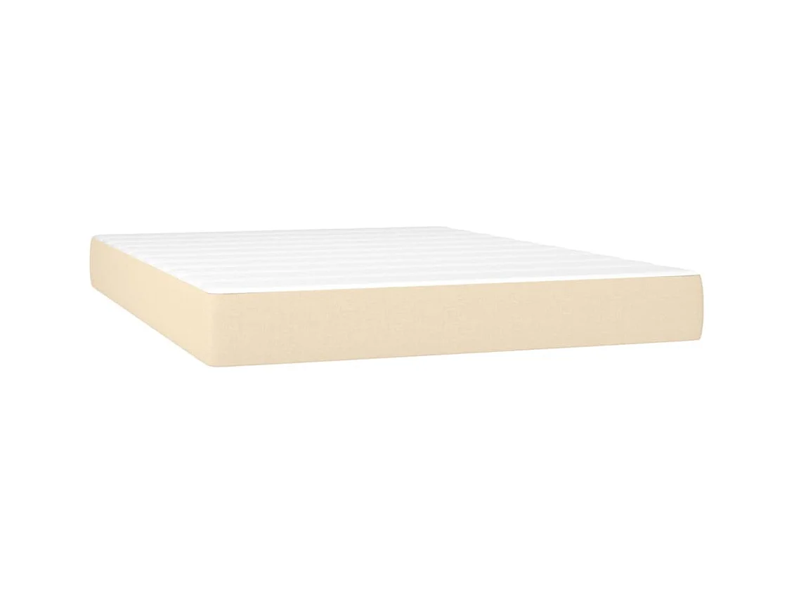 Lit à sommier tapissier avec matelas Crème 140x200 cm Tissu
