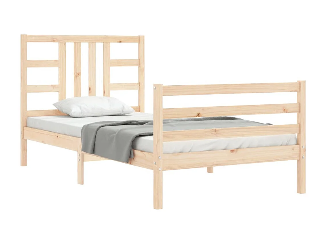 Estrutura de cama com cabeceira 100x200 cm madeira maciça