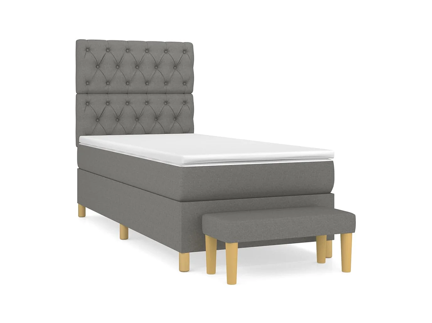 Cama com molas/colchão 80x200 cm tecido cinzento-escuro