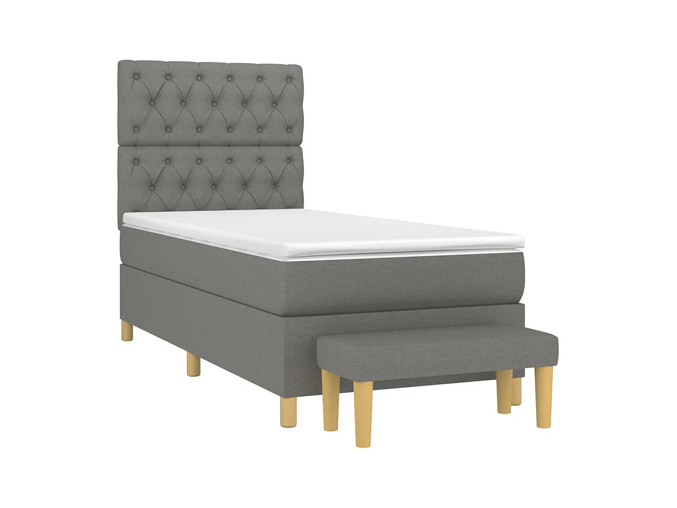 Cama com molas/colchão 80x200 cm tecido cinzento-escuro